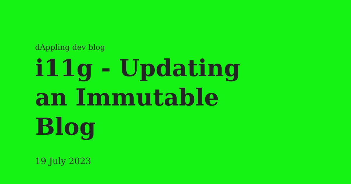 Immutable Blog  Immutable updates, announcements and sneak peeks